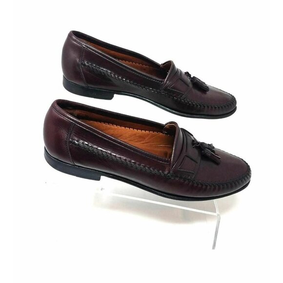 Allen Edmonds Mateza Mahogany Calfskin Leather Tassel Loafer Shoes Mens 10 B VTG main image 10